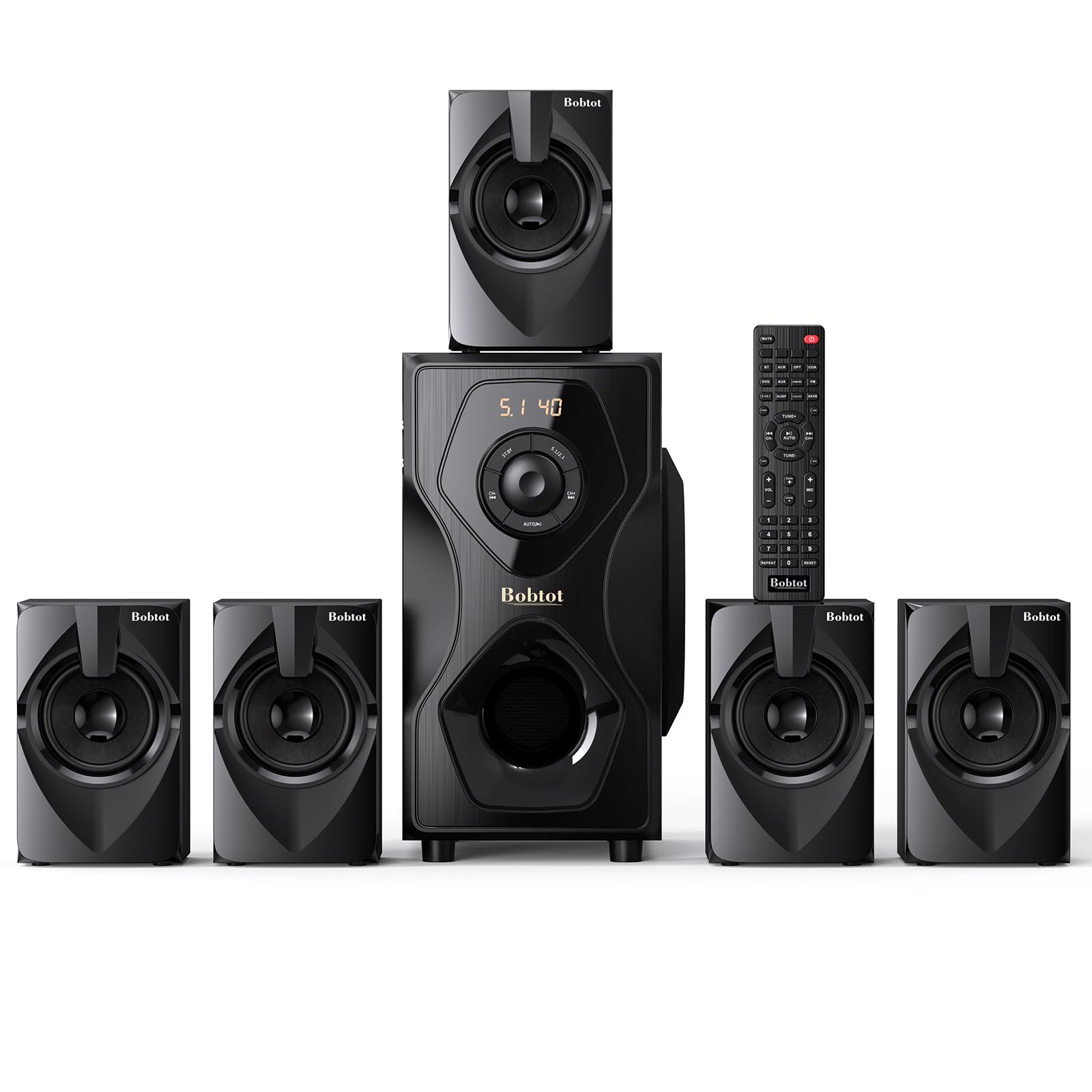 Surround Sound 5.1/2.1 Wired Speakers - 700 Watts Peak Power, 5.25" Subwoofer, Strong Bass, Bluetooth, ARC, Optical Input
