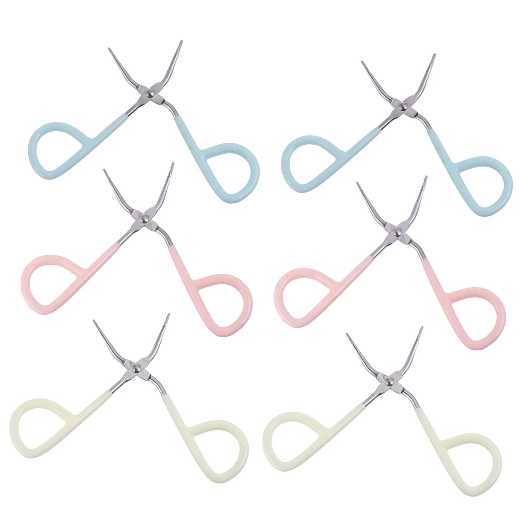 Housoutil Small Flat Tweezers Scissor Shaped Trim Eyebrow Tweezers for Professional Use