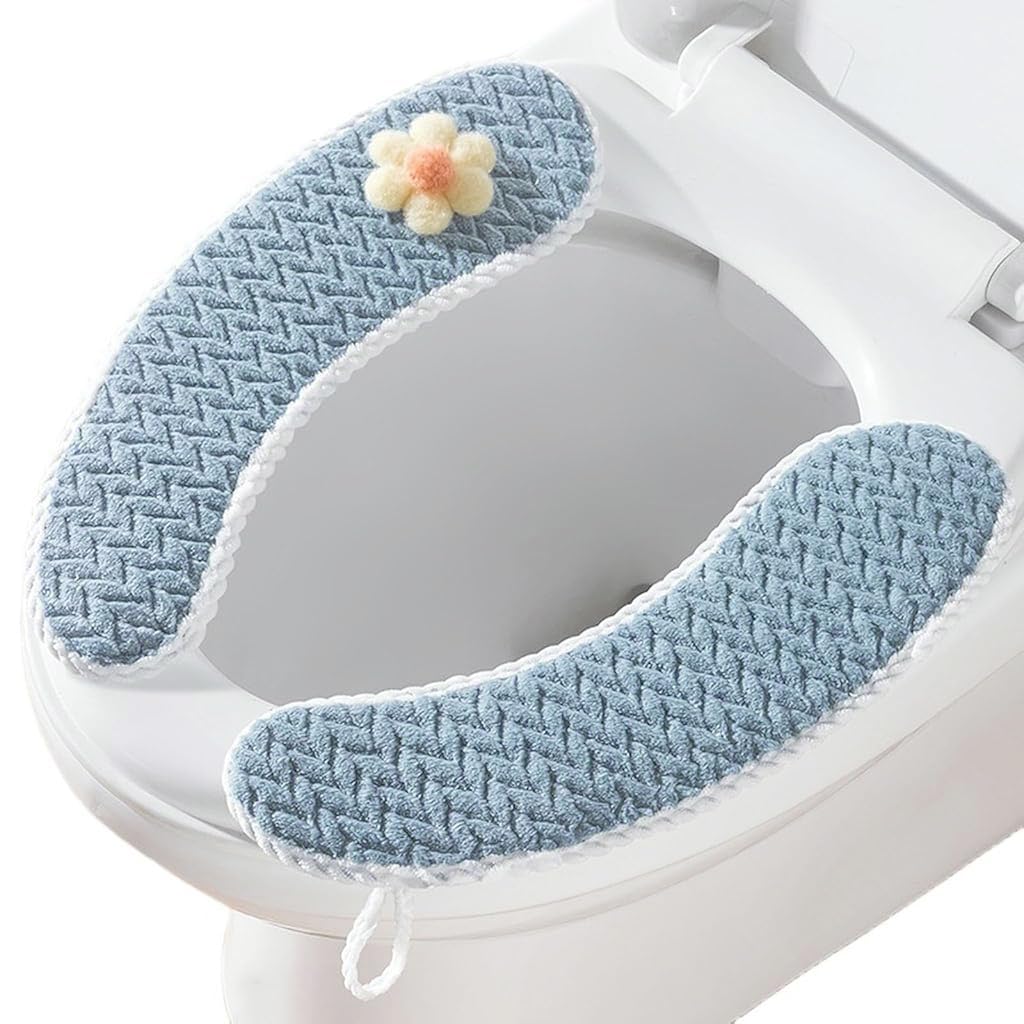 HASTHIP® Winter Plush Toilet Seat Cover with Hook and Loop Closure, Soft Warm Bathroom Cushion with Loop Handle, Fashionable Furry Toilet Mat for Comfort and Hygiene-image-19