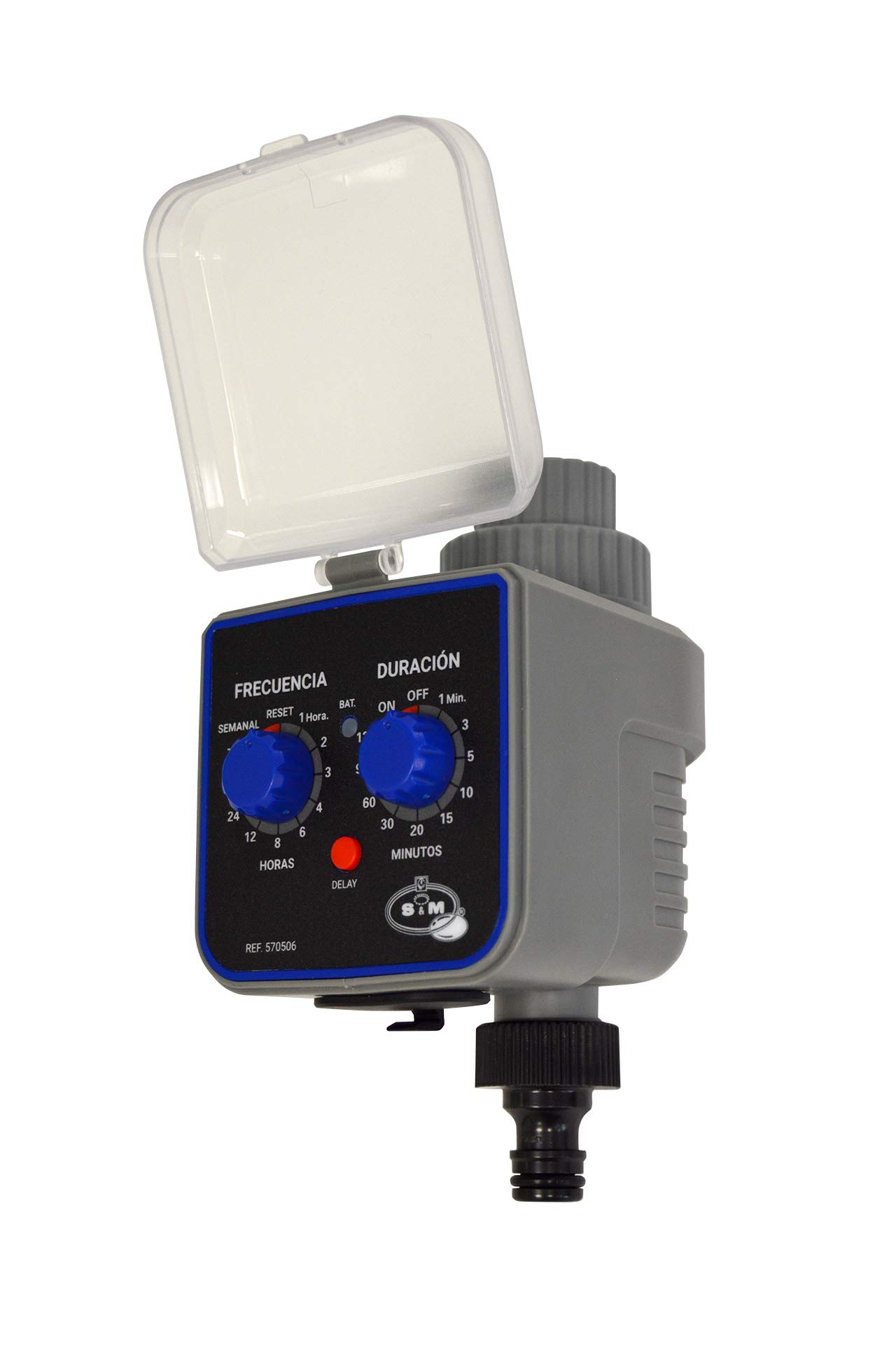 S&M 590054 programmatore di rubinetto a 1 uscita per irrigazione automatica H-M, colore: grigio/nero, 3/4"