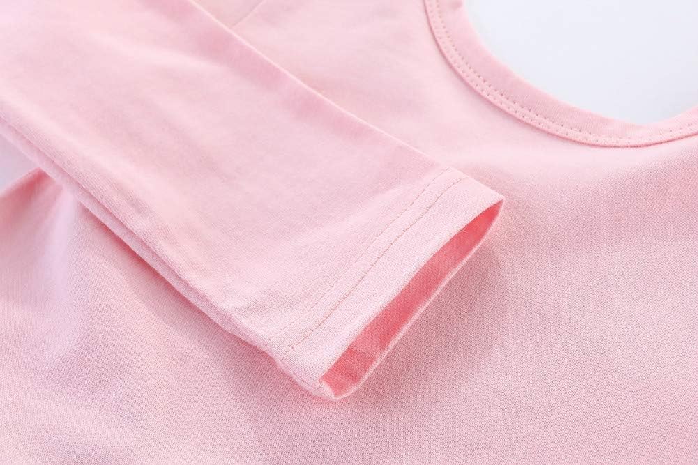 Mud Kingdom Long Sleeve Plain Swing Dress for Little Girls Backless Cotton - Image 5