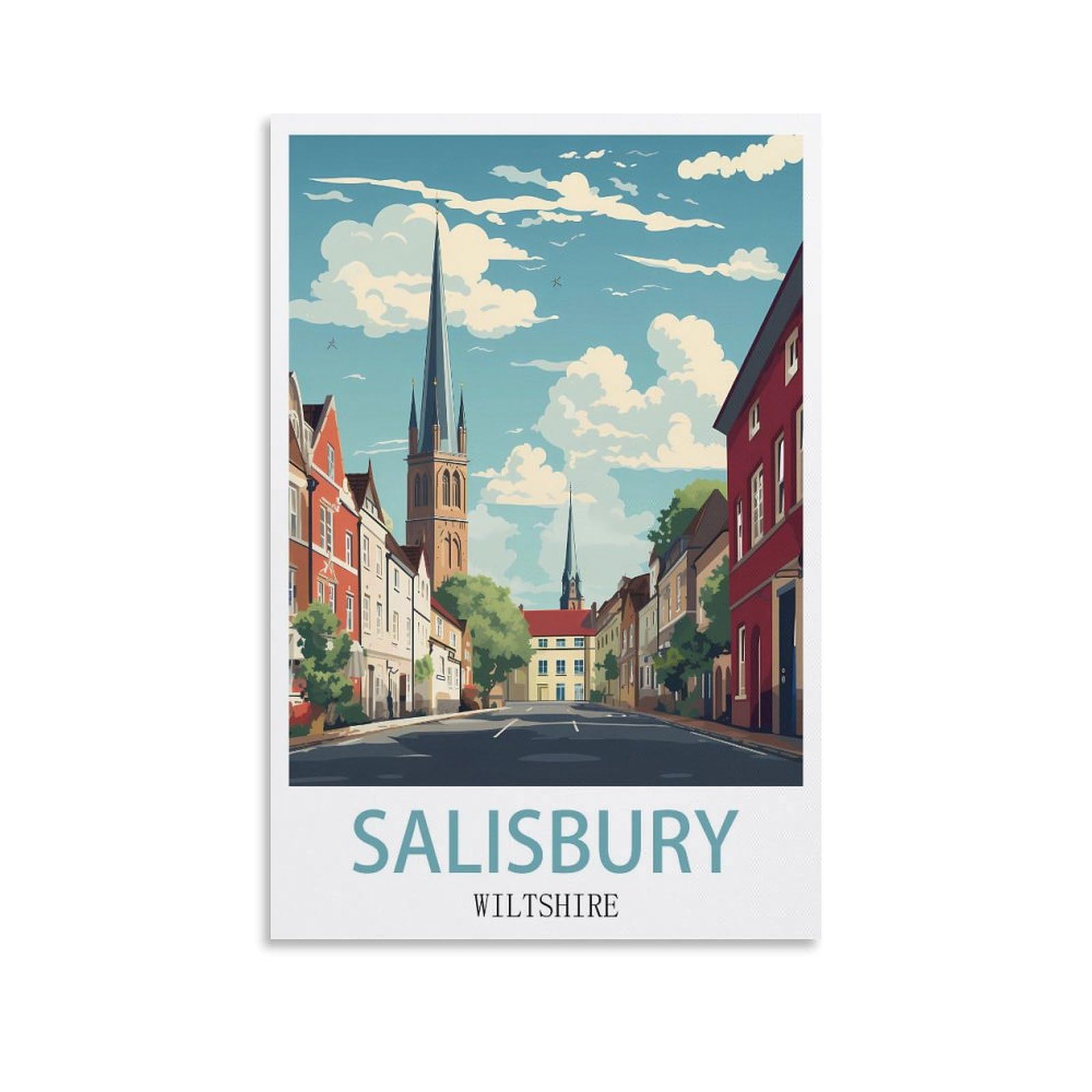 Vintage Metal Tin Sign,Salisbury Wiltshires,Travel Tin Signs Metal Poster Wall Decor Office Cafe Bathroom Badroom 30x30cm