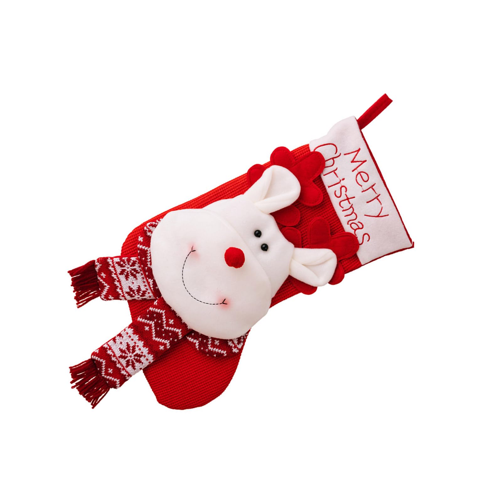 YROHGKPN Christmas Stocking Soft Fabric Tree Adornment Knitted Kids Present Bag Santa/Snowman/Deer Christmas Socks Decoration Polyester Stocking