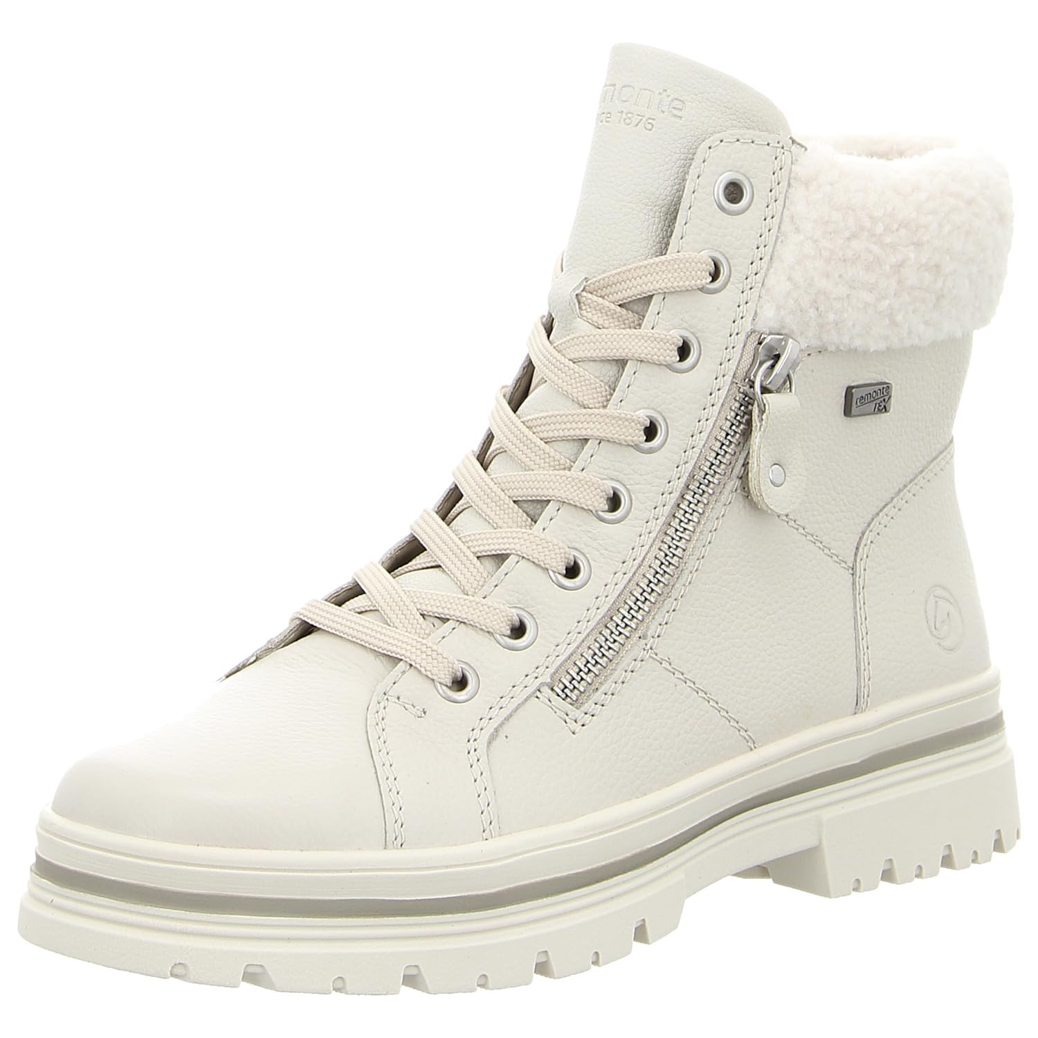 Remonte Women's D2U74 Lace-Up Boots, White, 42 EU, White, 9 UK