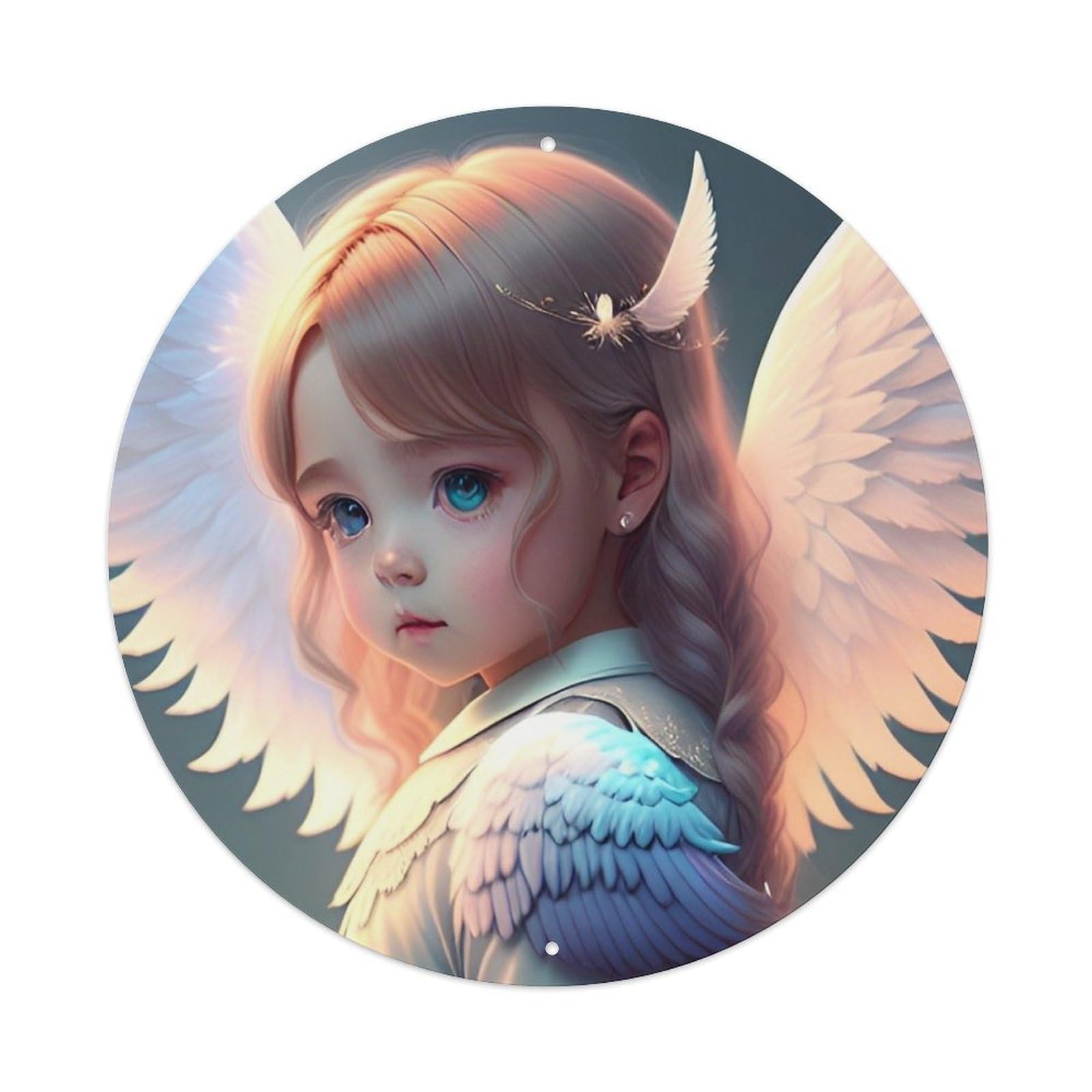Vintage Guardian Angel Cute Little Angel Metal Tin Sign