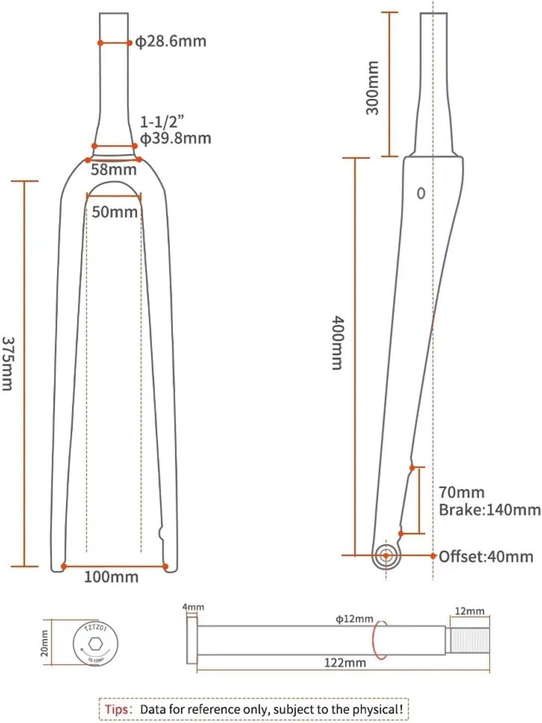 700C*45 Fork Full Carbon Gravel Bicycle 12 * 100mm Thru Axle Road Bike Internal Cable for Disc Brake(Internal Cable)