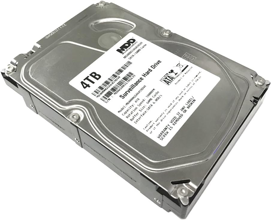 MDD MAXDIGITALDATA 4TB 64MB Cache 5900PM SATA 6.0Gb/s 3.5" Internal Surveillance CCTV DVR Hard Drive (MD4000GSA6459DVR) - w/2 Year Warranty