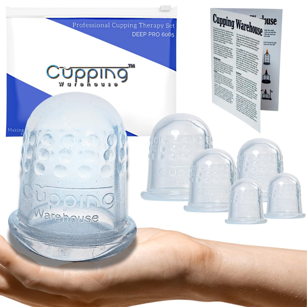 Cupping Warehouse Advanced Grip 6 PRO 6570 -Harder Cups for Advanced Dynamic Treatments- Professional Cupping Therapy Sets Silicone Massage Cups Back Hand Muscle and Joints