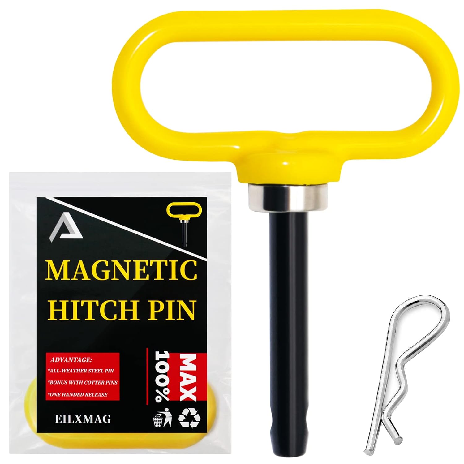 EilxMag Hitch Pin, Lawn Mower Trailer Hitch Pins Strong Heavy Duty