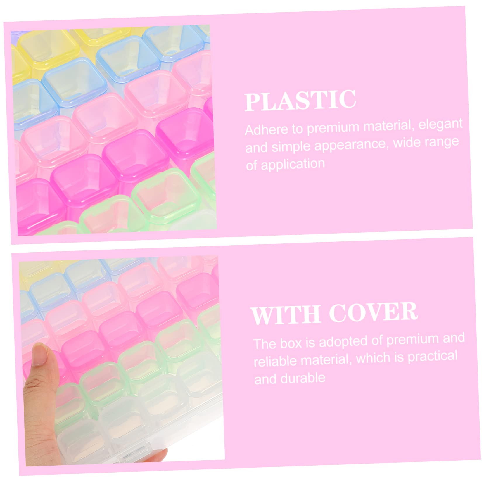 Hohopeti Nail Accessories Container Manicure Decor Organizer Bead Organizer Storage Box Rhinestone Organizer Set