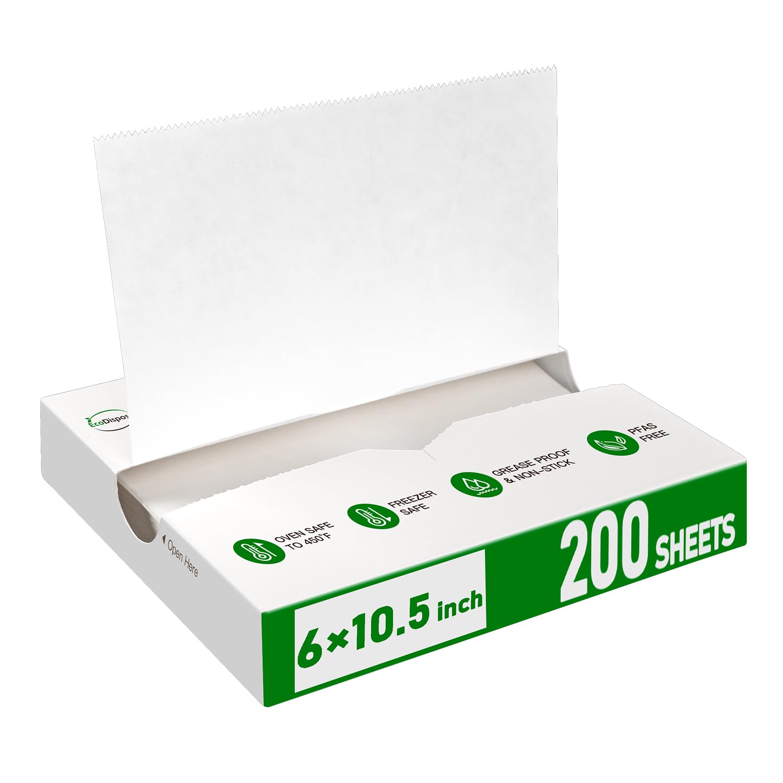 EcoDispose 200 Pcs 15×27cm (6"x10.5") White Precut POP UP Deli Paper Sheet