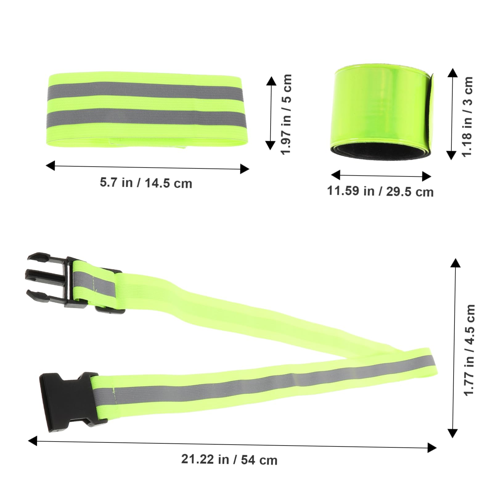 YARNOW Correa Reflectante para Deportes cinturón de lámpara Pulsera Chalecos Reflectantes Brazalete Reflectante Banda Reflectante para Exterior Corriendo Banda Reflectante Green