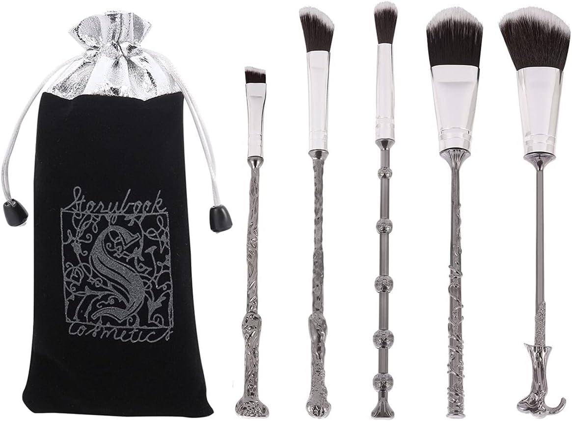 Metal Harry Makeup Brush Potter Gifts Wizard Wand Makeup Brushes Set for Women Magic Eye Shadow Eyeliner Blending Lip Brush - Brushes Holder Pot Not Included