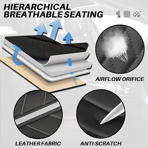 Miniatura 4 de Fundas de asiento de automóvil de lujo de ajuste universal para Audi A3 A4 A5 A6 A7 Q3 Q5 Q7 Q8 S5 SQ5, fundas de asiento de cuero con 2