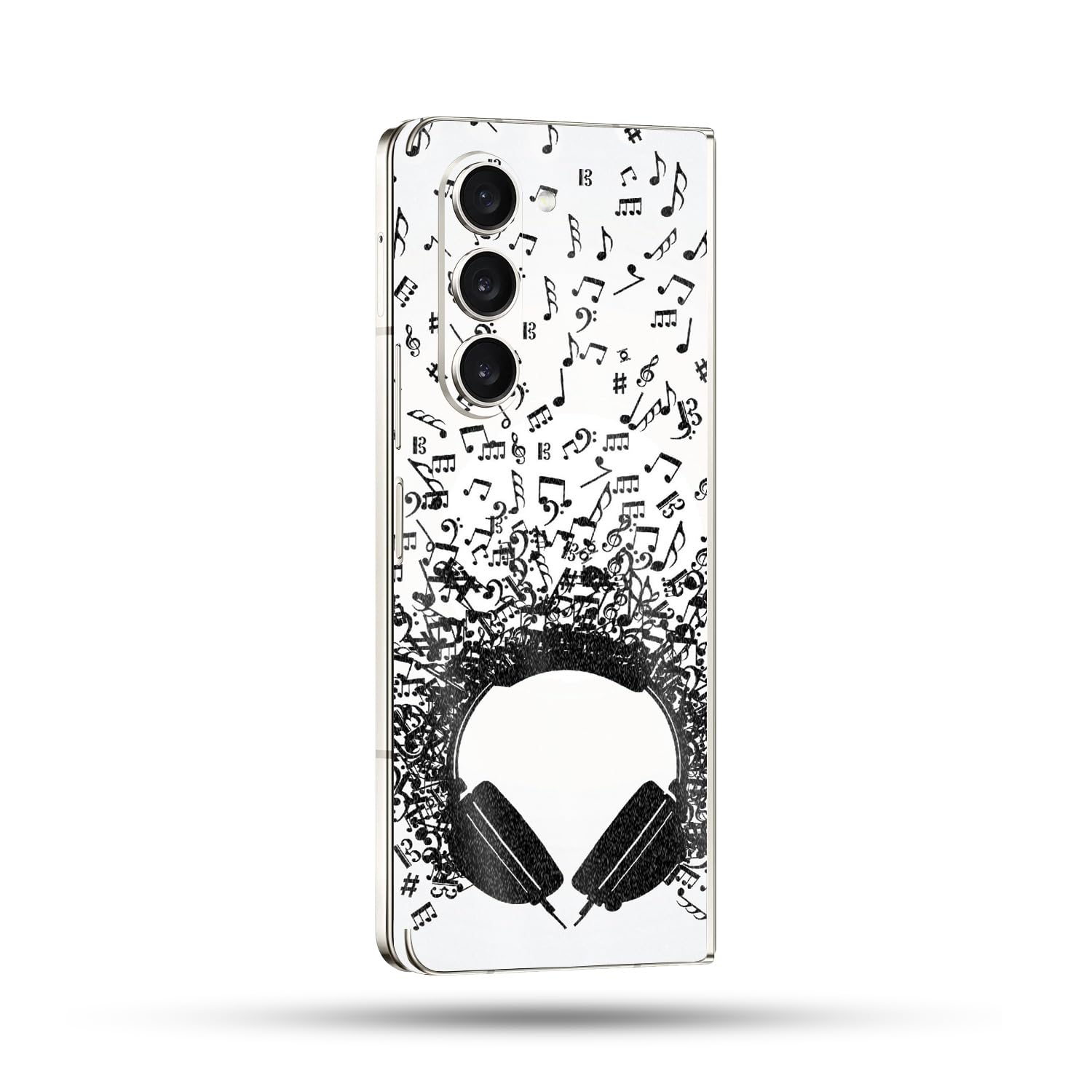 MightySkins Glossy Glitter Skin Compatible With Samsung Galaxy Z Fold 5 Full Wrap - Earworm | Protective, Durable High-Gloss Glitter Finish | Easy to Apply, Remove, and Change Styles | Made in The USA
