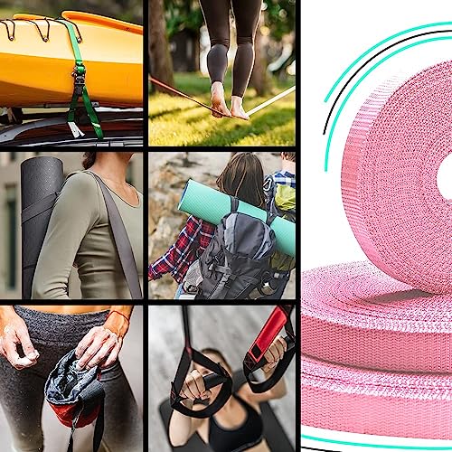 Image of TECEUM 3 /4 inch & 5 /8 inch & 1 inch & 1.5 inch & 2 inch Webbing - 10 25 50 Yards - 40+ Colors - Heavy Duty 1 Inch 1.5 Inch 2 Inch Backpack Straps - Webbing for Outdoors Indoors Crafting DIY