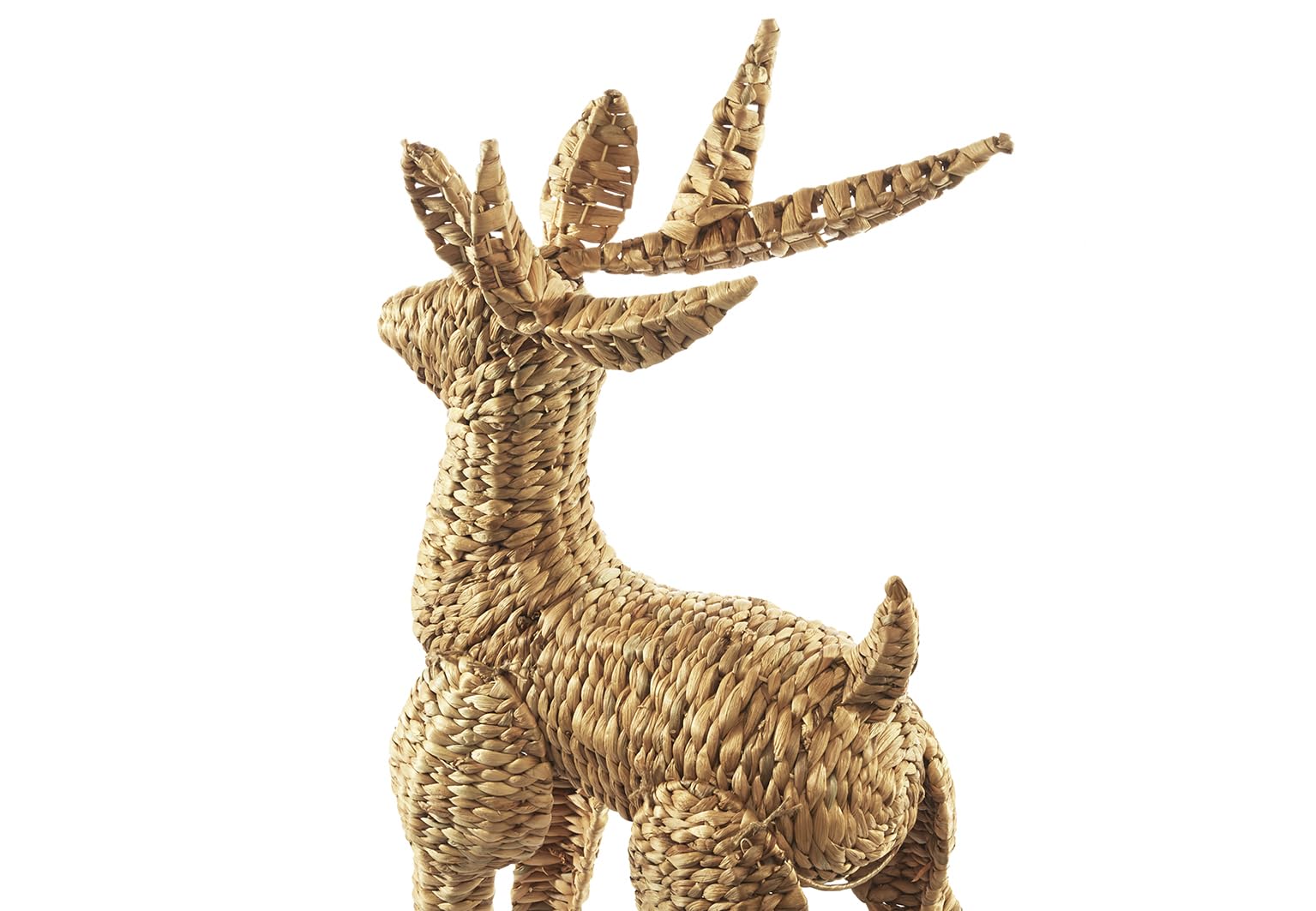 Kobolo Rentier Dekofigur Weihnachtsfigur Winter Wasserhyazinthe braun