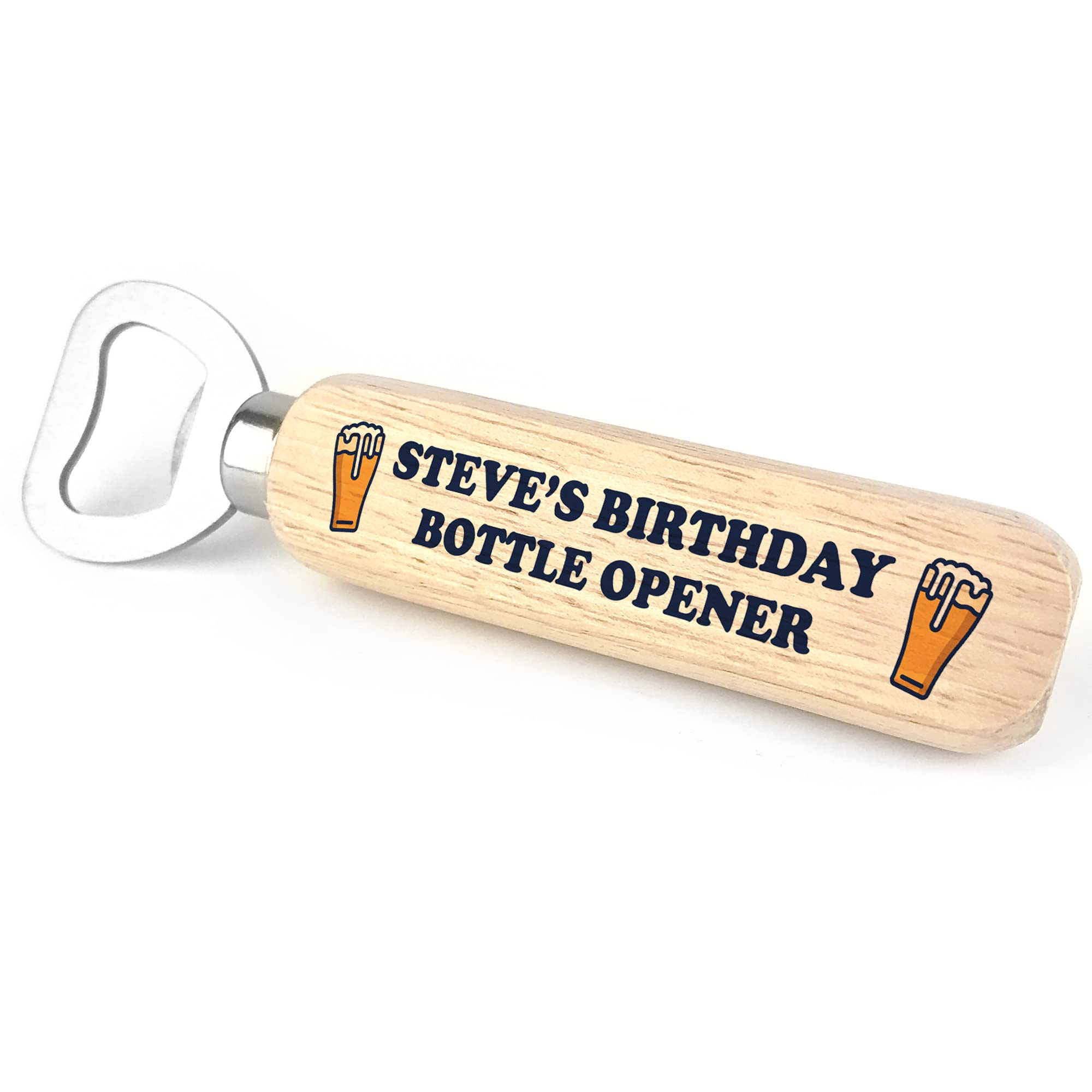 Personalised Birthday Gift for Him Novelty Gift for Son Dad Uncle Birthday Wood Bottle Opener