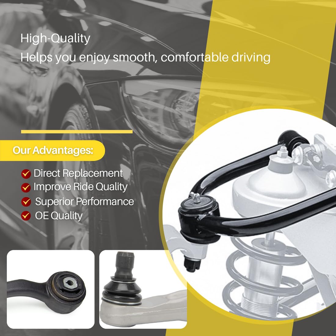Cciyu Brazo De Control Inferior Del Pasajero Delantero Y Rótula Compatible Para 2010-2013 Para Kia Soul 1pcs Kit De Suspensión