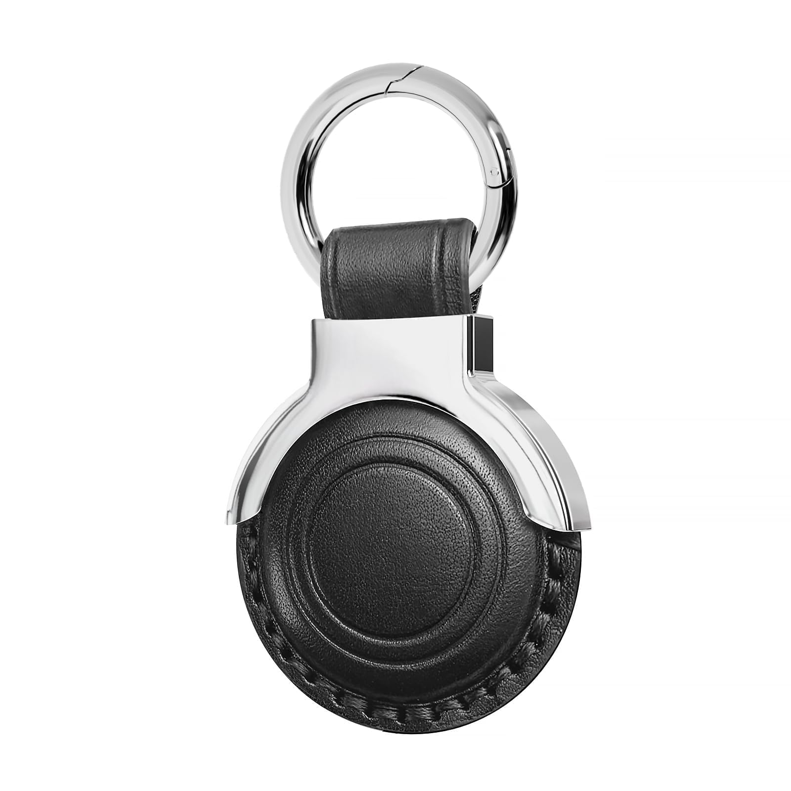 Woyinger Genuine Leather Keychain for Airtag New 2nd Gen (2026) & 1st, Secure Holder Case with Ring for Apple for Air Tag, Protective Cover