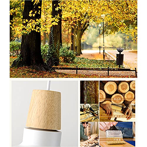 Lustre en métal et bois noir mat réglable E27 pour bar moderne