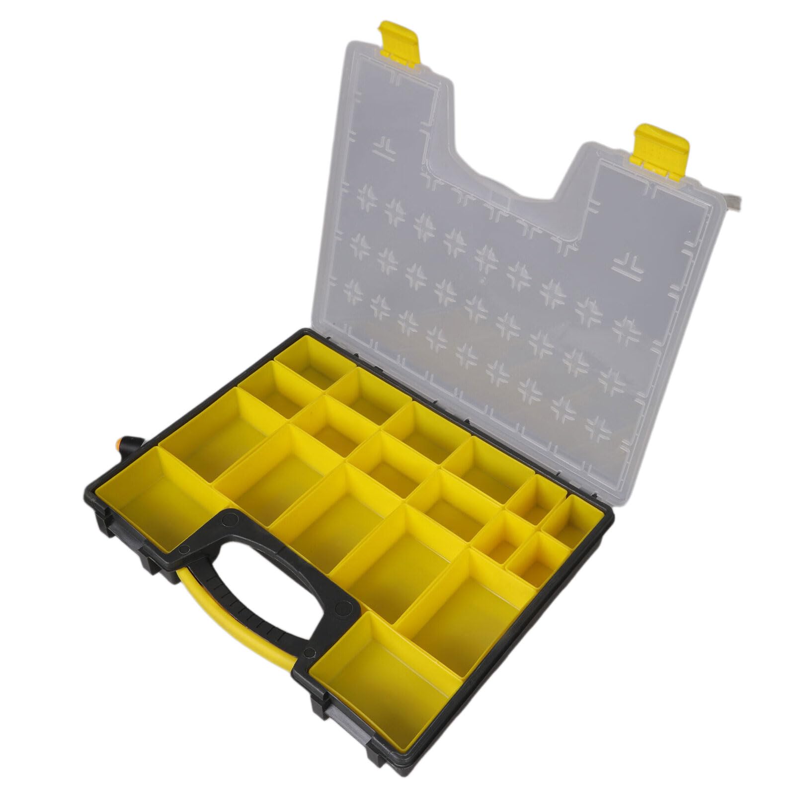 Cassetta portautensili portatile con tasche multiple e manici retrattili, facile da organizzare e trasportare strumenti e accessori, organizer per attrezzature
