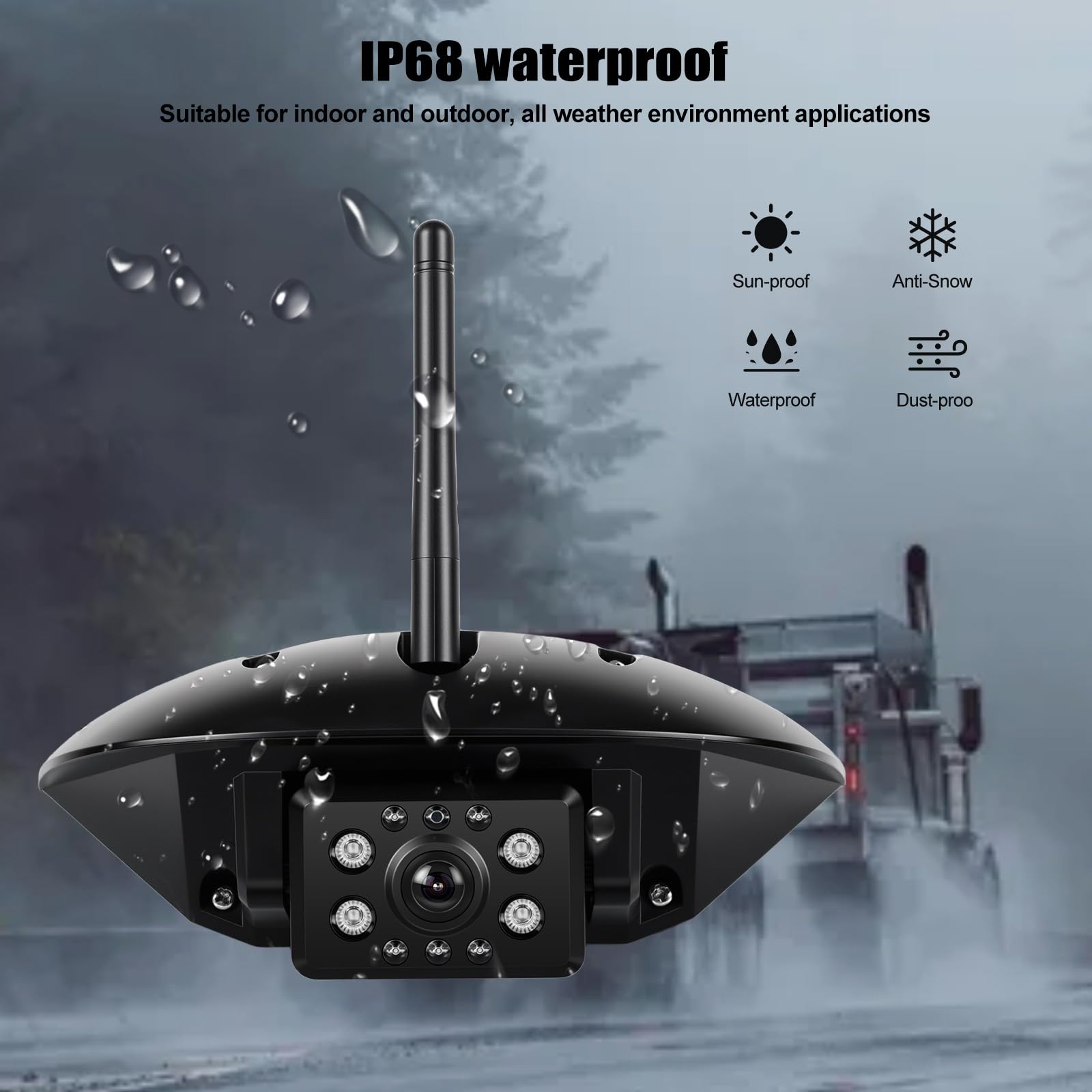 CAMECHO Kamera cofania okablowana, IP69, wodoszczelna kamera noktowizyjna, szerokokątna kamera z ekranem o przekątnej 5 cali, do wszystkich modeli, chip 12 V, kamera cofania o wysokiej wydajności z