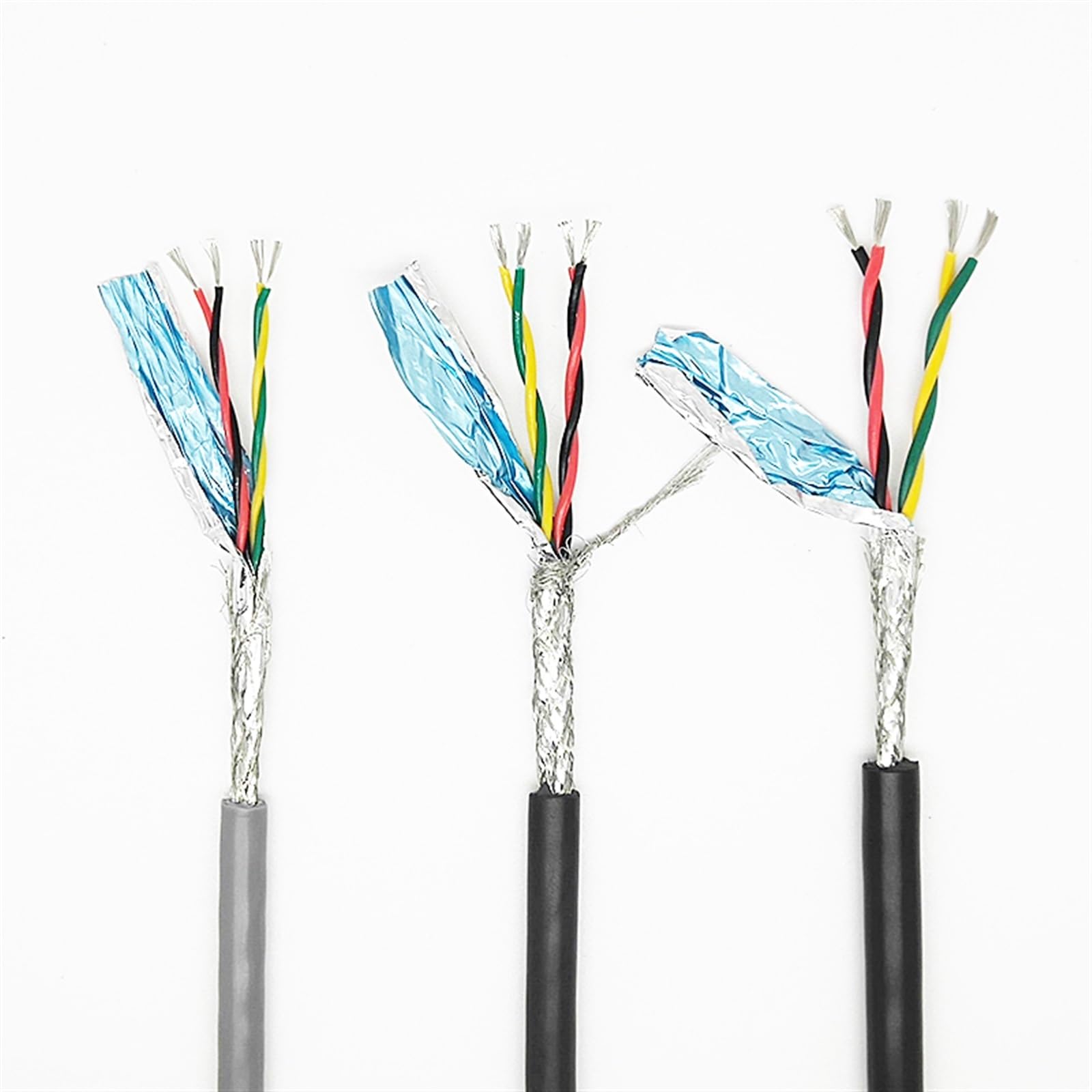 cavo schermato, Cavo di rame schermato a doppino intrecciato for il controllo del segnale canalina da 2 metri(20awg 0.5mm2 Black,8cores)