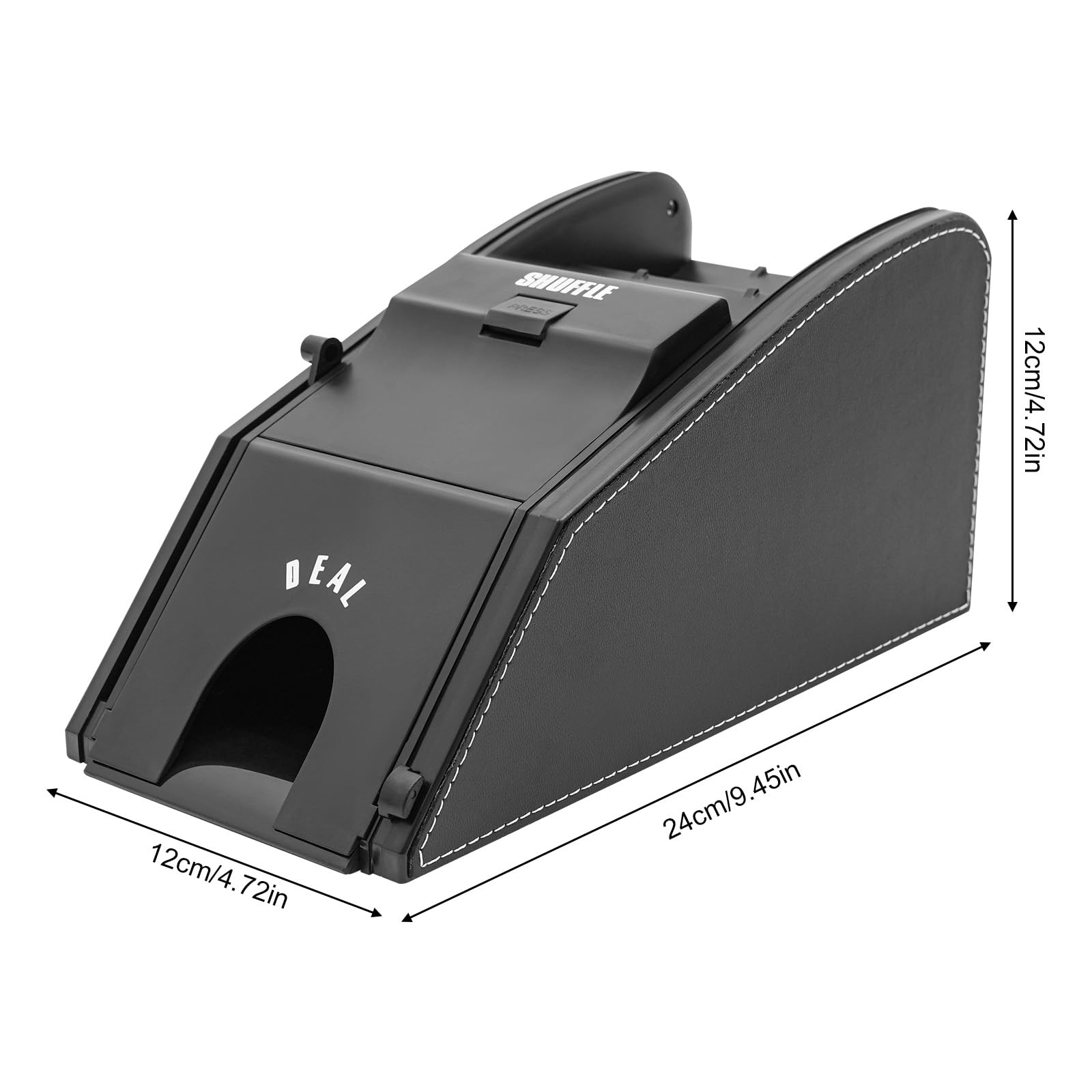 2 in 1 Automatic Electronic Card Casino Shuffler Dealing Dispenser Shuffle Machine Luxury Leather and Plastic Grain Professional Casino Poker Cards Shuffle Machine Electric Shuffle Tool