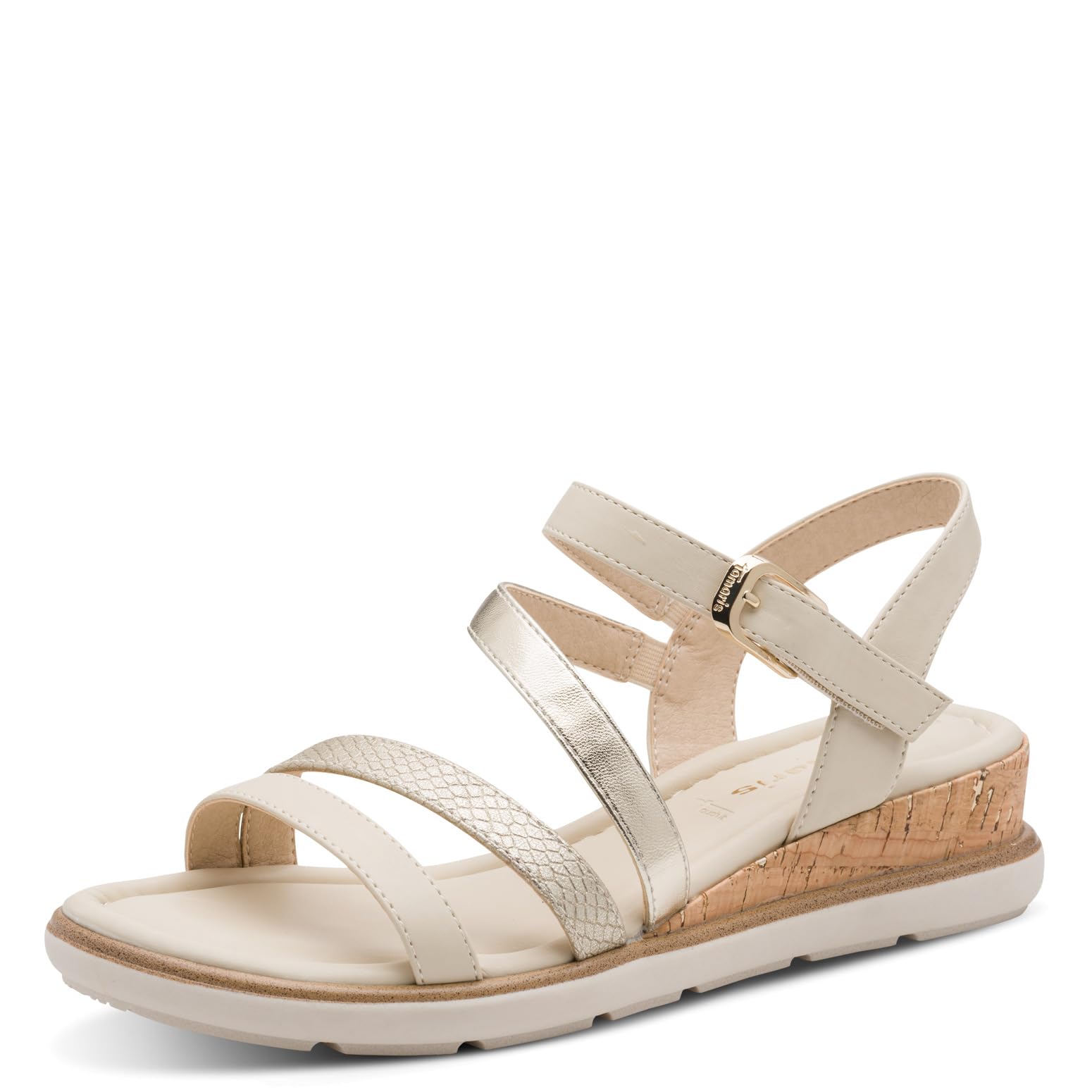 Tamaris Women’s sandal with wedge heel beige 7.5 UK