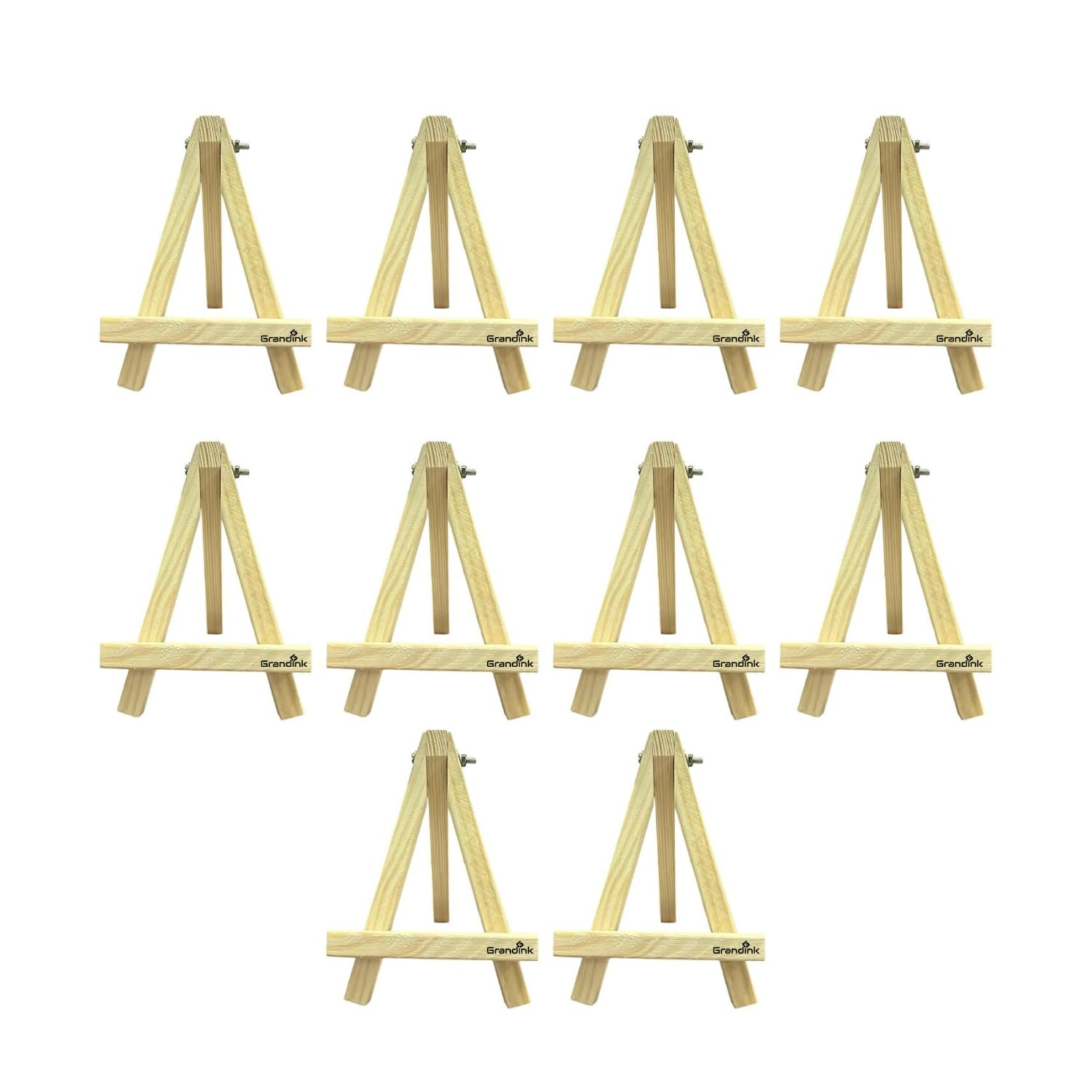 Grandink 6 Inch Screw A-Frame Wooden Easel 12mm (Pack of 10)