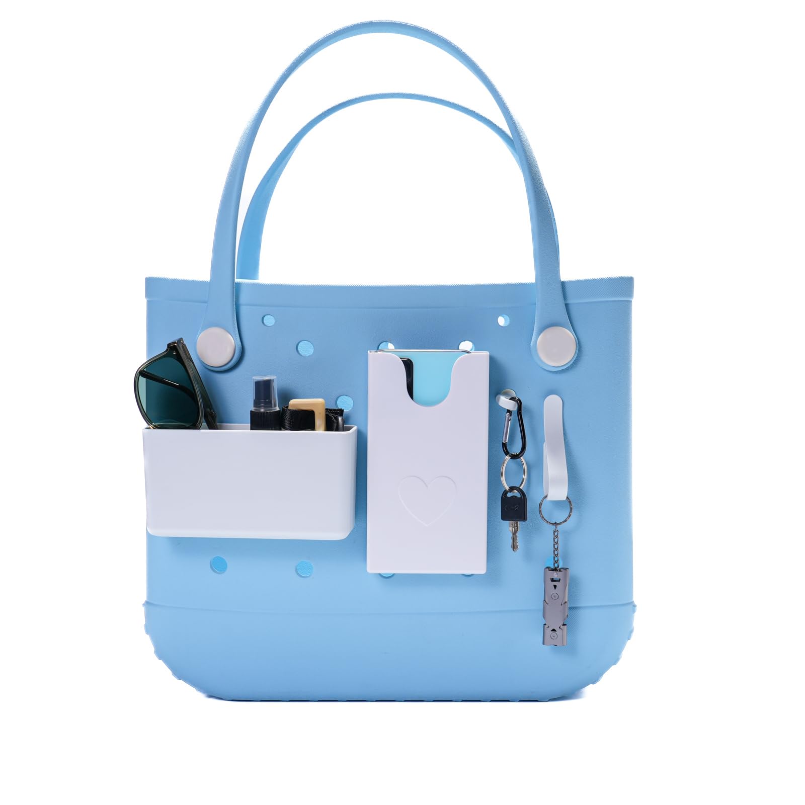 4PCS Organizer Holder for Bogg Bag, Accessories for Bogg Bags, Phone Holder compatible with Bogg Bag Original, Accessories for Bogg Bags, White