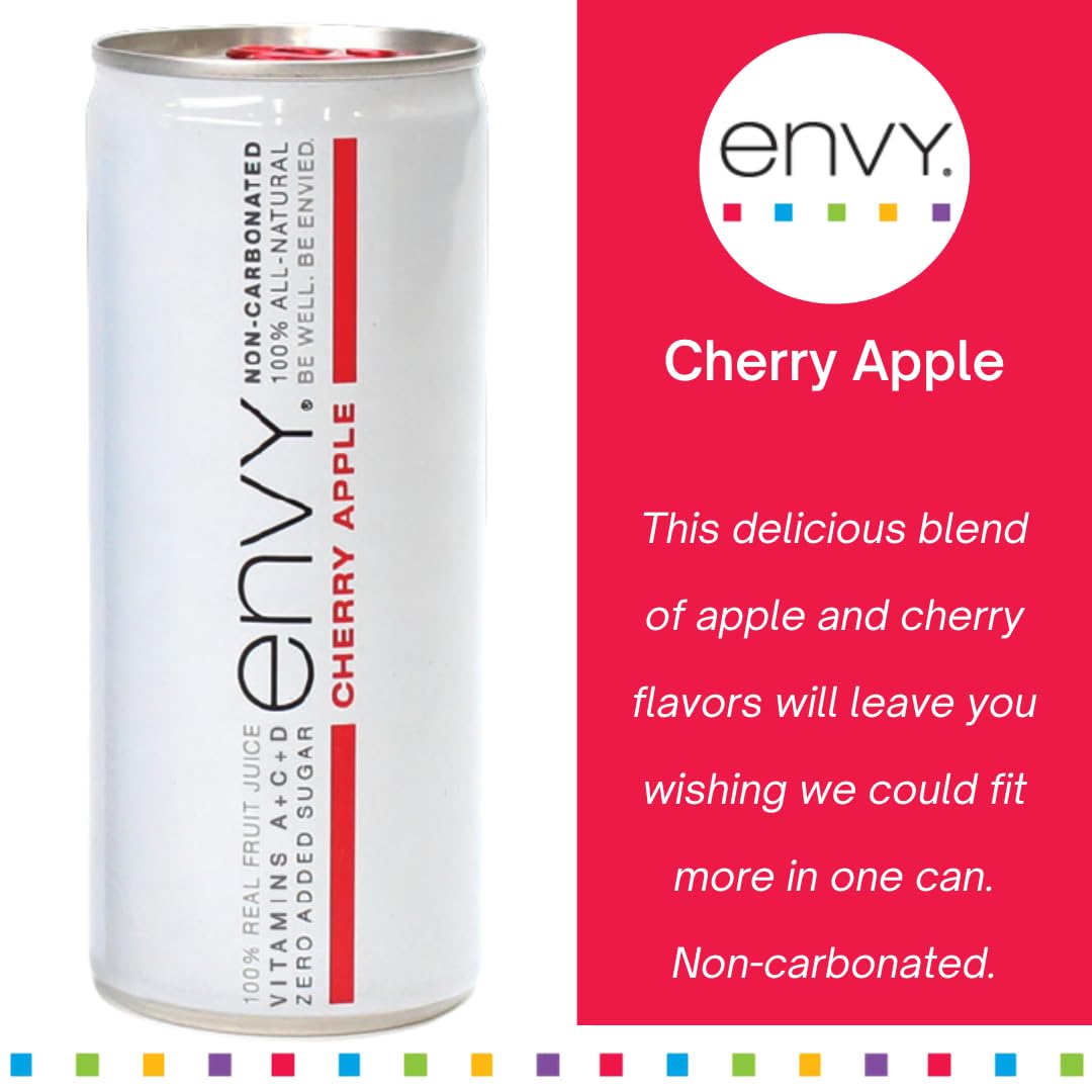 Envy Non-Carbonated 100% Fruit Juice, Cherry Apple 8 oz (Case of 24)