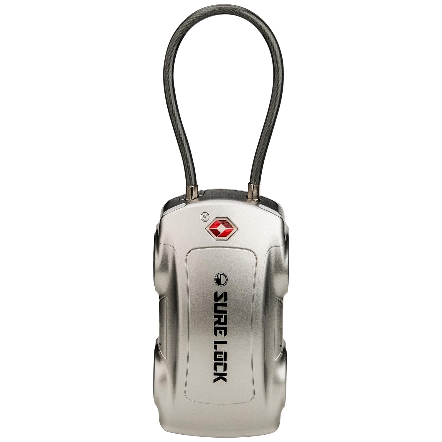 SURE LOCK Car-Shaped TSA Approved Luggage Lock – 4-Digit Resettable Cable Lock with Zinc Alloy Body, Wheel Dial Design & 70% Recycled Plastic for