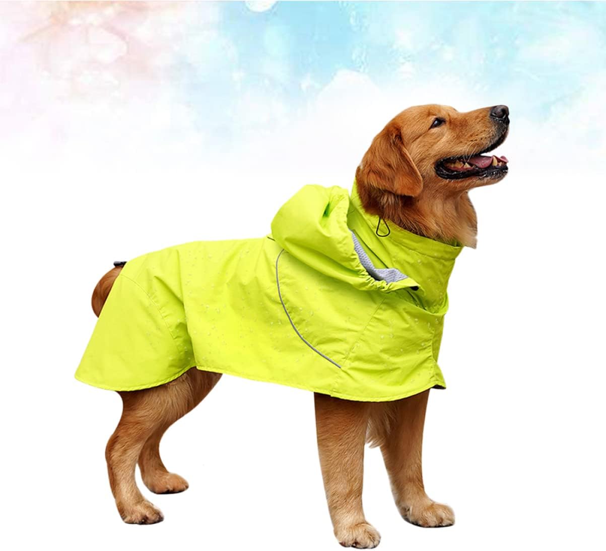Adjustable High Collar Waterproof PET Raincoat Nylon Dog Rain Jacket Hood for Outdoor Use Suitable for Small to Medium Breeds