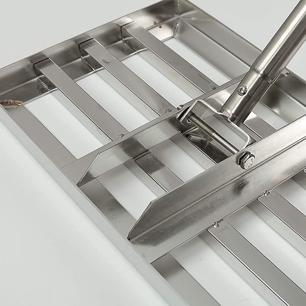 Rastrello Livellatore Per Prato In Acciaio Inox 76x25 Cm - Livella Terreno E Sabbia