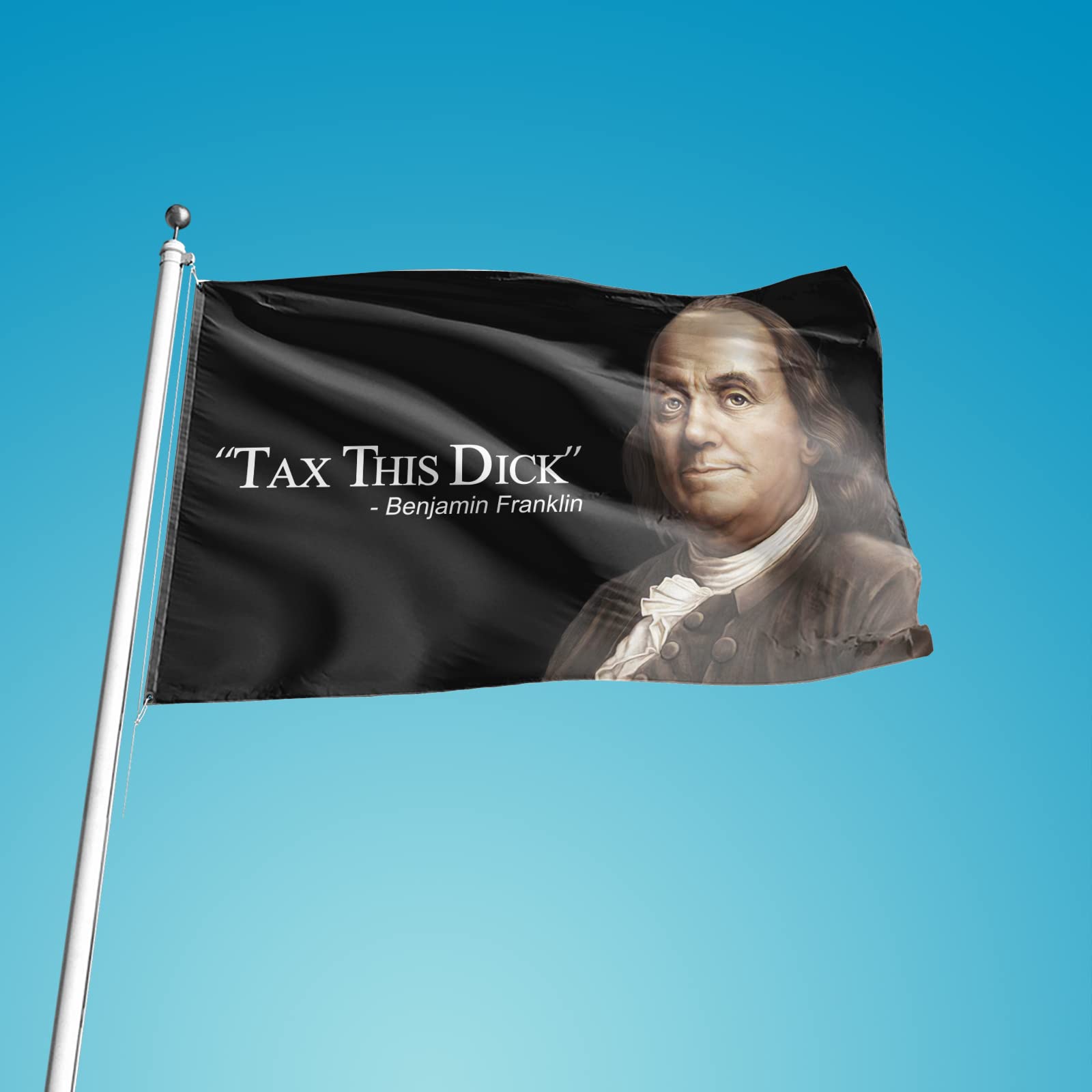 Lustige Tax This Dic Flagge – 90x150 Cm Mit Benjamin Franklin Zitat, Polyester
