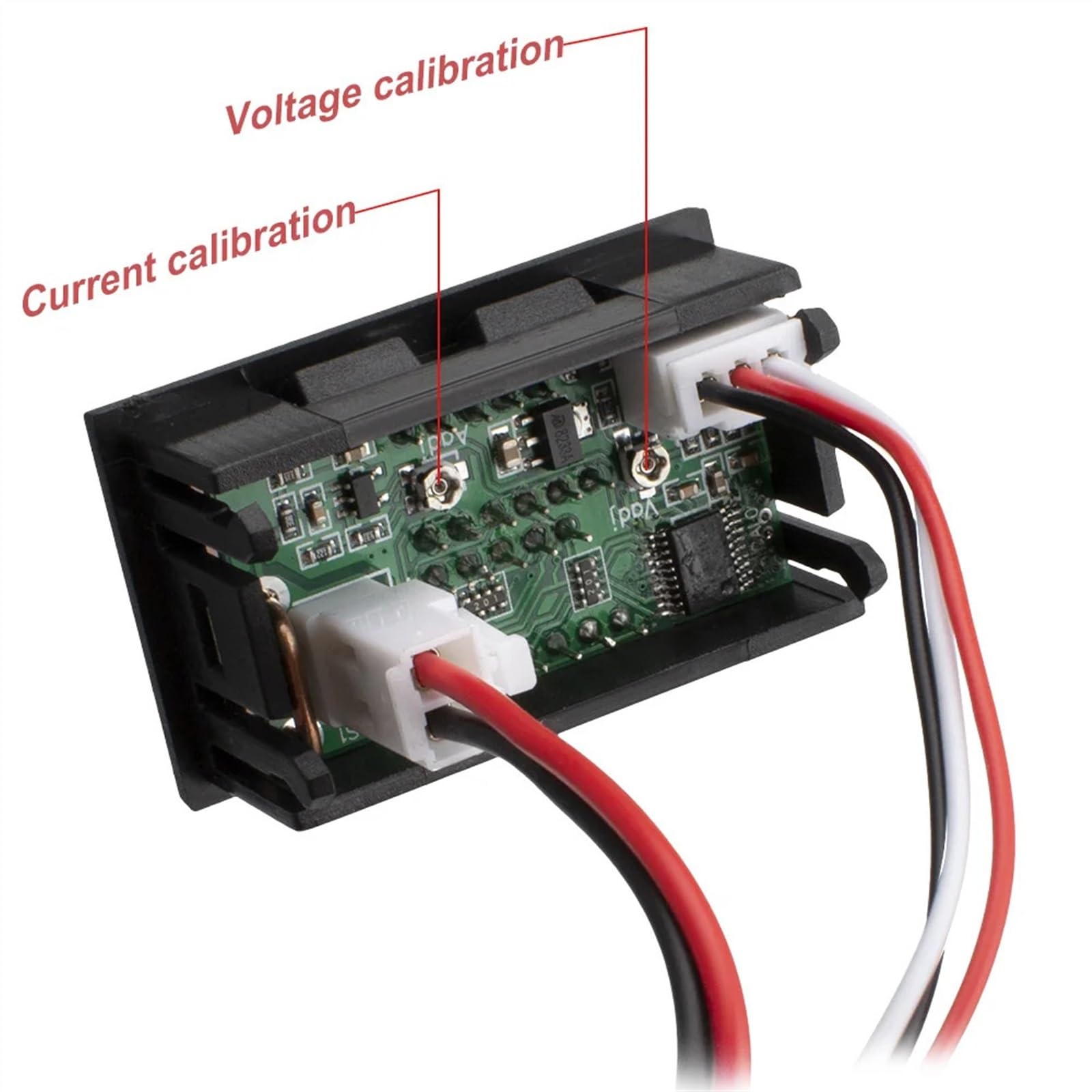 10 Uds voltímetro Digital amperímetro 0,28 "3 bits DC 0-100V/10A Detector de prueba de voltaje de pantalla Dual 5 cables LED Amp medidores de corriente(Red)