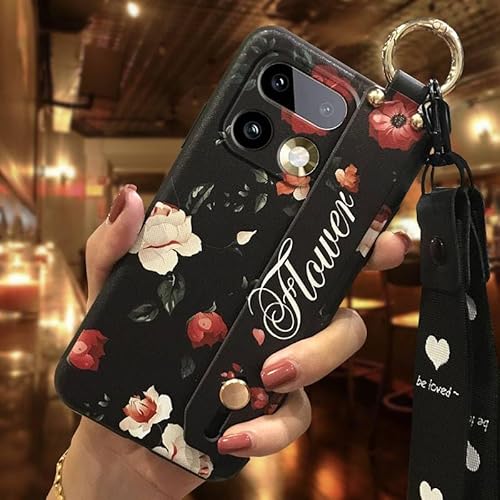 Phone Case Compatible with OPPO Realme16 Pro Plus, Back Cover Silicone Anti-dust Waterproof Flower Ring Kickstand Shockproof Sof