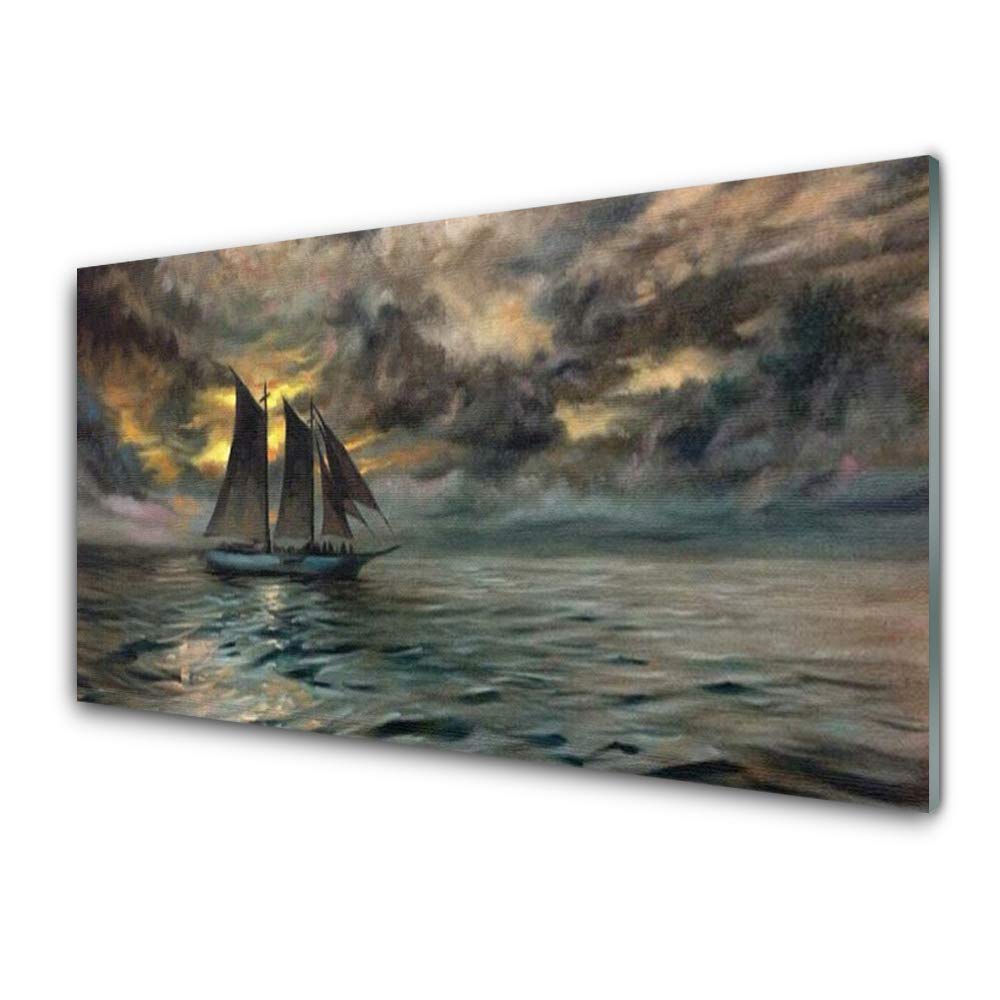 Paysage de mer sur tableau en verre trempé 100x50 cm pour une ambiance salon évasion