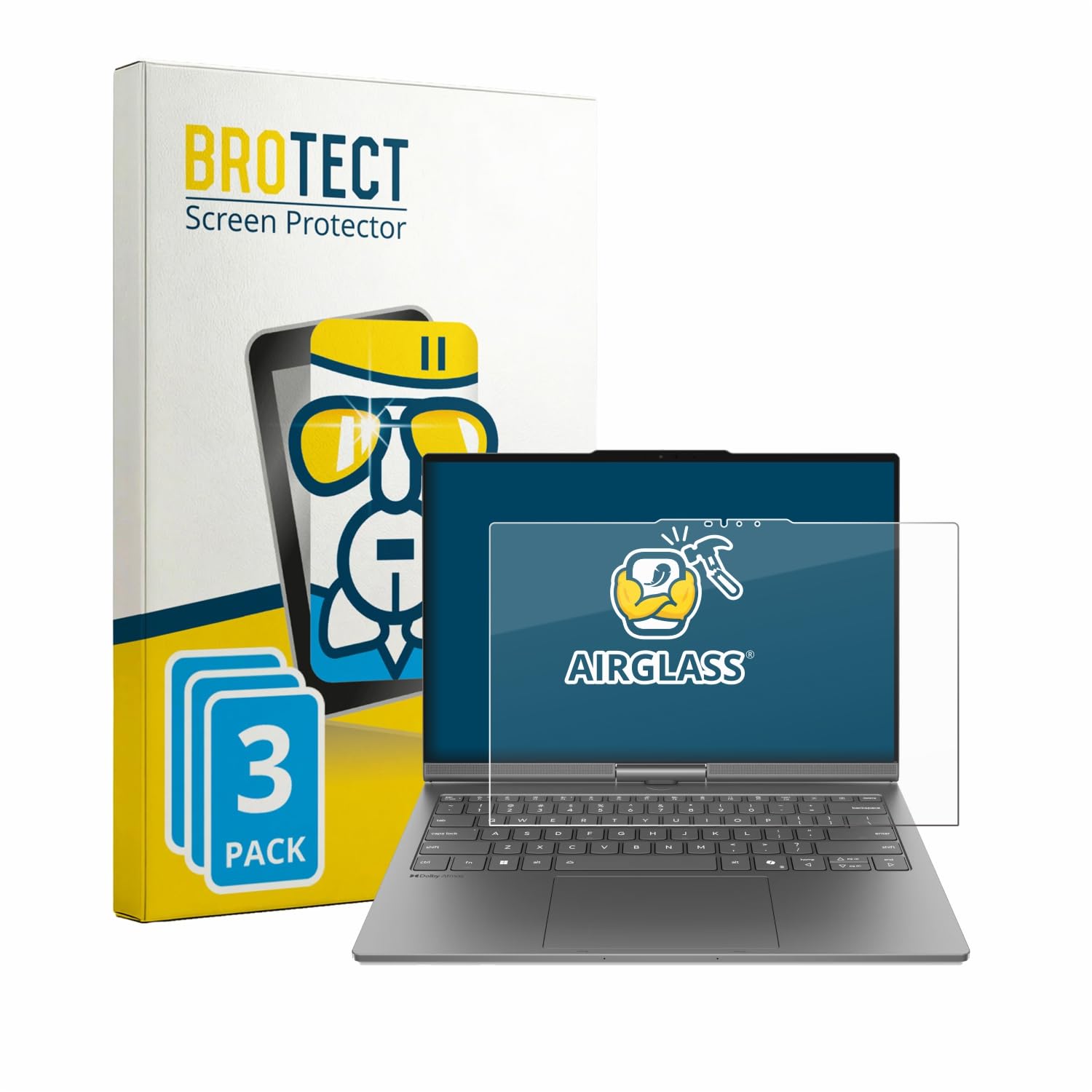 brotect Pellicola Protettiva Vetro per Lenovo ThinkBook Plus Gen 7 Auto Twist Protezione Schermo (3 Pezzi) [Durezza Estrema 9H, Chiaro]