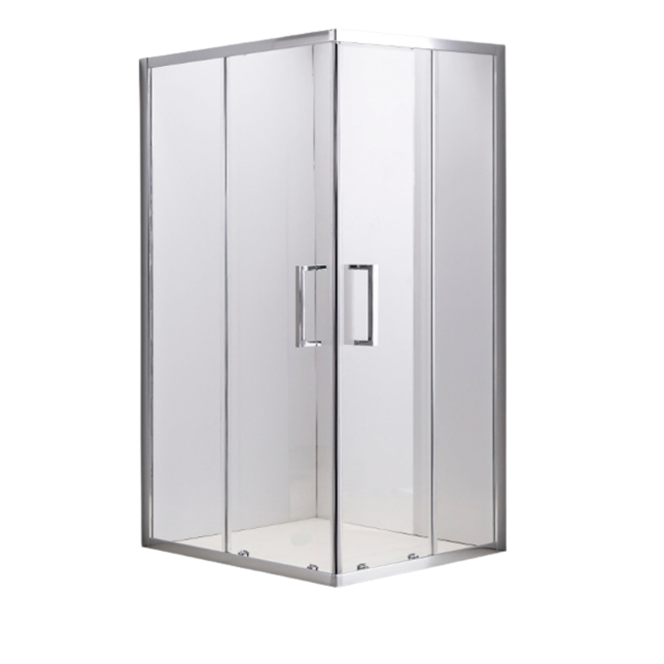 DocciaSì® - Box Doccia Angolare 70x90 cm con Porte Scorrevoli e Vetro Temperato Trasparente da 6 mm, Profili in Alluminio Cromato e Maniglia in Acciaio Inox dal Design Moderno e Funzionale