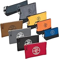 Klein Tools 80183 9-Piece Zipper Tool Bag Set: 5 Stand-Up Water-Resistant Pouches + 4 Heavy-Duty Canvas Bags for Pros