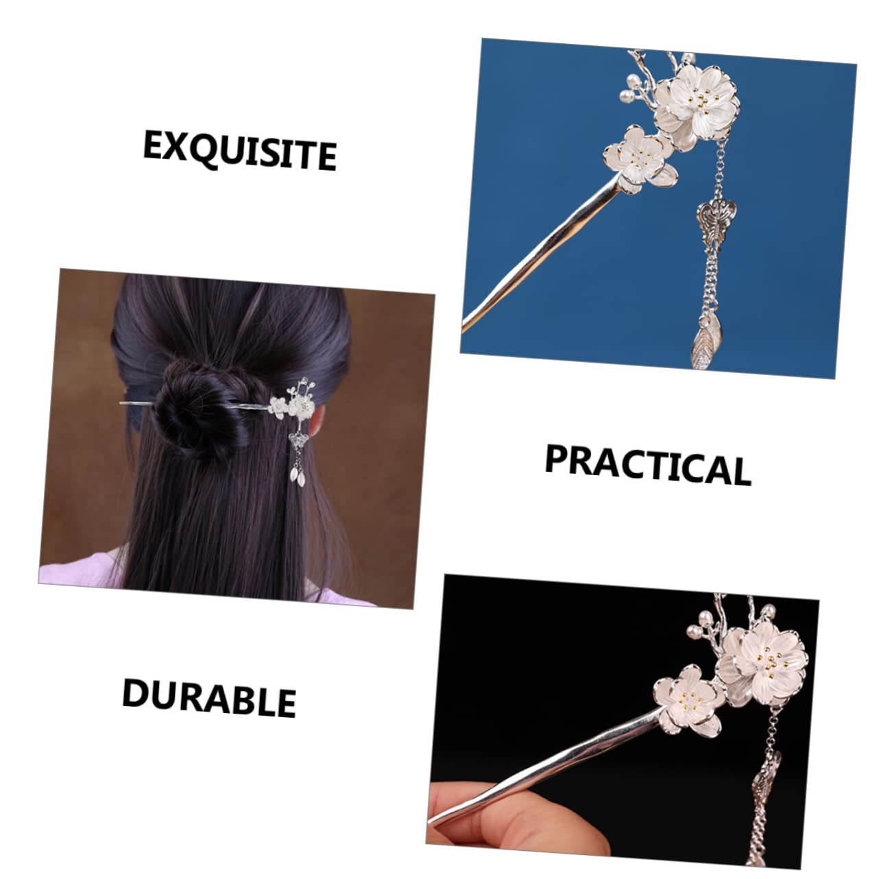 Housoutil 3stücke Haarnadel Pflaumenblüte Und Quaste Für Chinesische Haarforke Retro Haaraccessoire Für Hochsteckfrisuren Und Stylings Für Zu Besonderen Anlässen