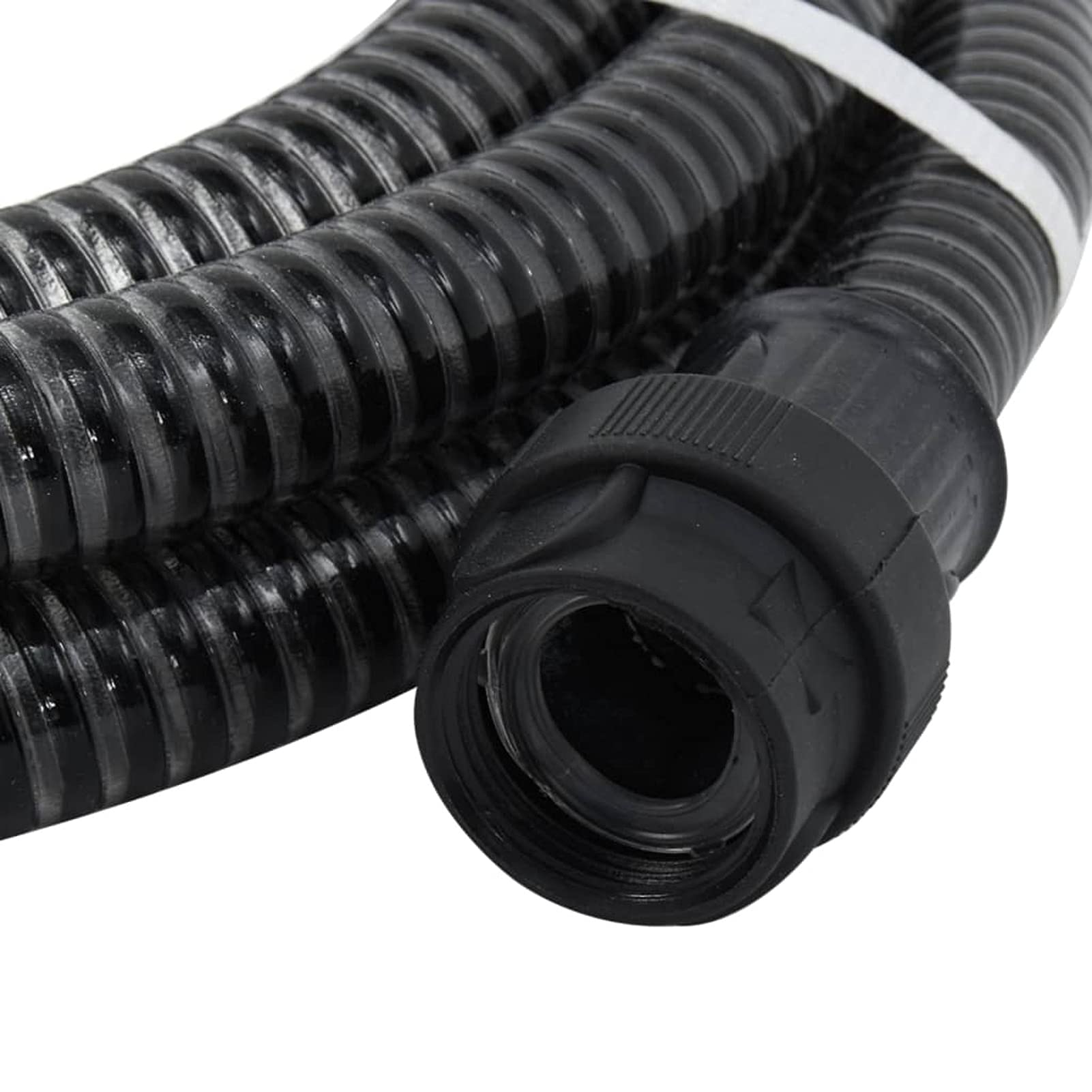 Tubo di Aspirazione con Raccordi in Ottone Nero 1" 10 m PVC,Tubo Aspirazione Rinforzato Per Pompe