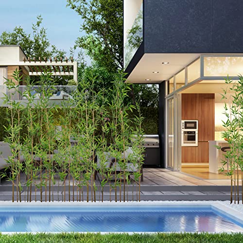 Worth Garden 10 Pcs Bamboo Silk Trees Artificial Plants, Up To 7Ft Realistic Faux Bamboo Tree (Pot Is Not Included), Tall 82In Indoor Outdoor Decor, 10 Thin Trunks, Green. #TOP5