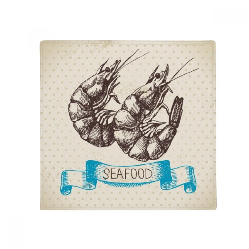 Tapis de sol crevettes 80 cm antidérapant carré pour porte de cuisine