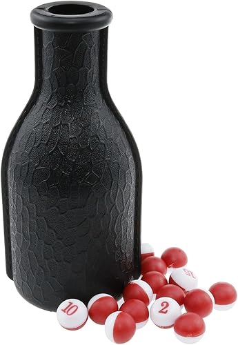 AYLIFU -Billiard/Pool Plastic Tally Shaker, dados de plástico con 16 números, botella negra con guisantes/bolas