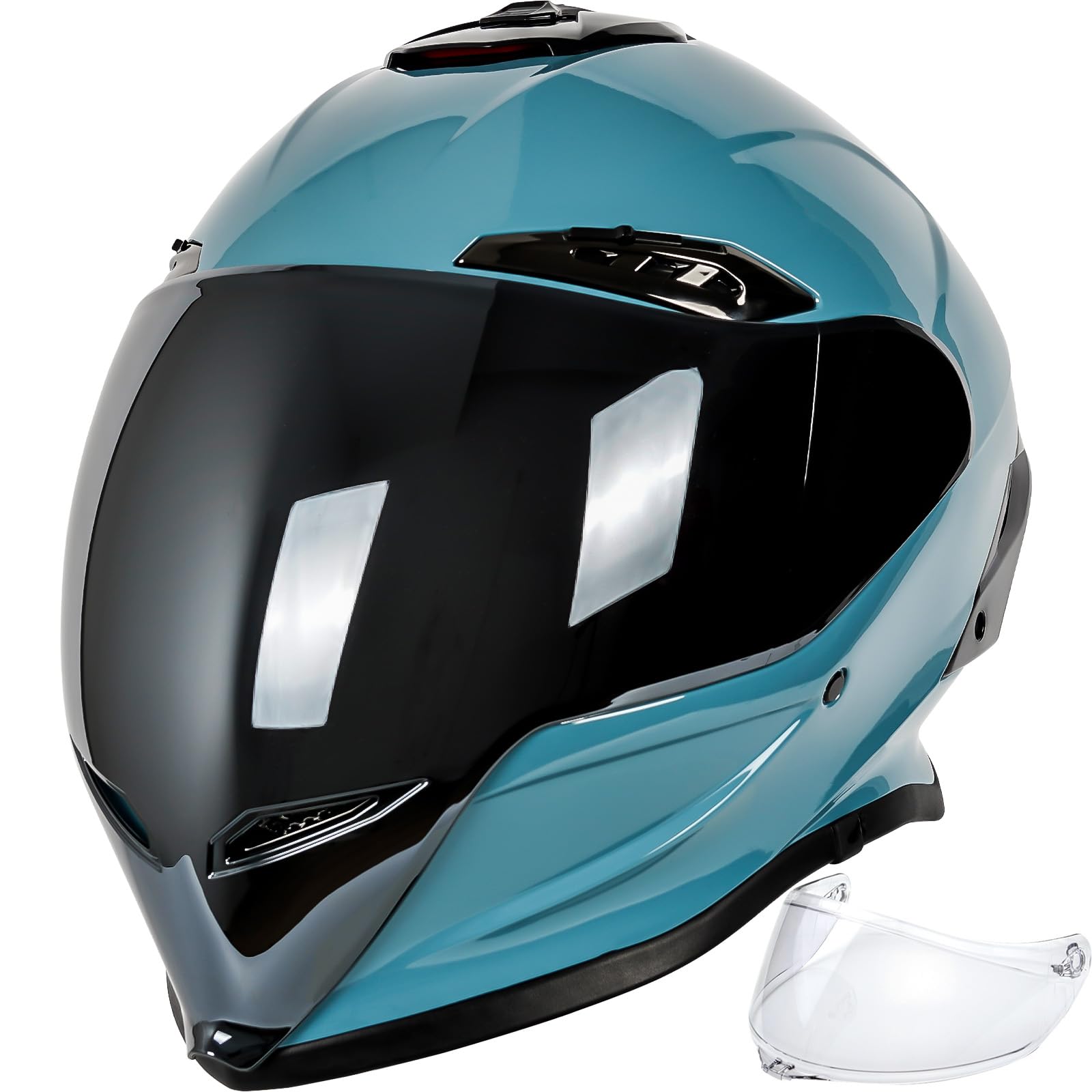 Full Face Helmet - Street Dirt Bike ATV Off-Road Racing Motorcycle Motocross Helmet with Transparent Visor- DOT Certified