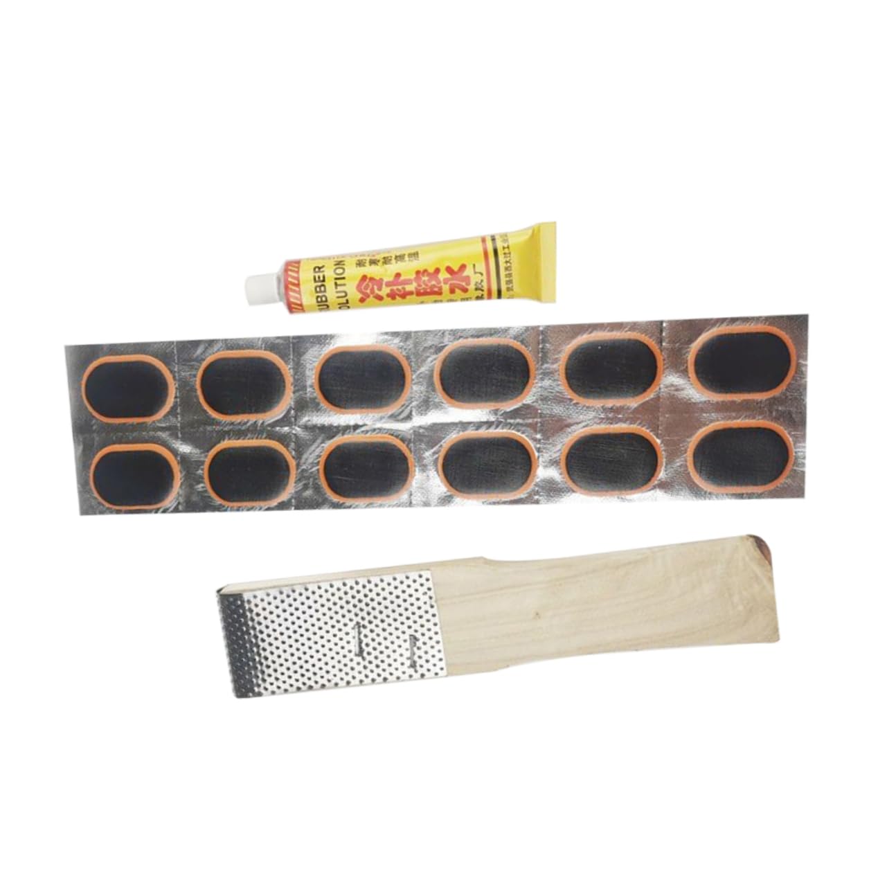 CORHAD Mountain Bike Tire Repair Kit 12 Bike Patches Patch Glue Scissors Bicycle Tire Repair Tool